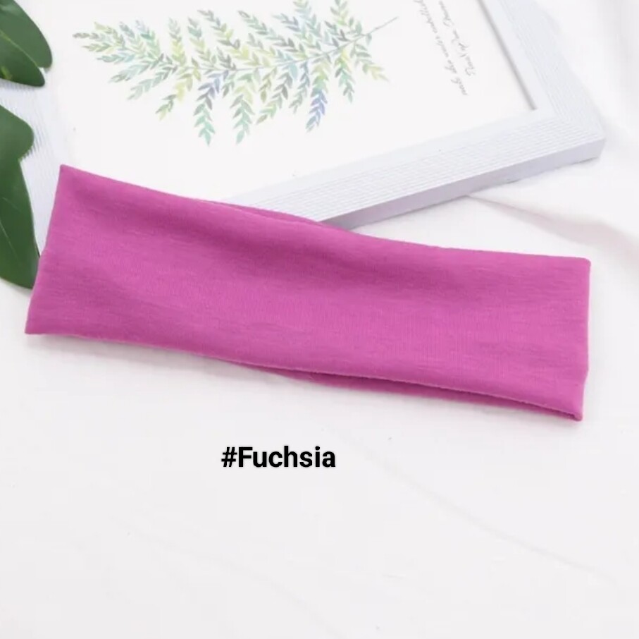 PLAIN COLOUR ELASTIC HEADBAND 