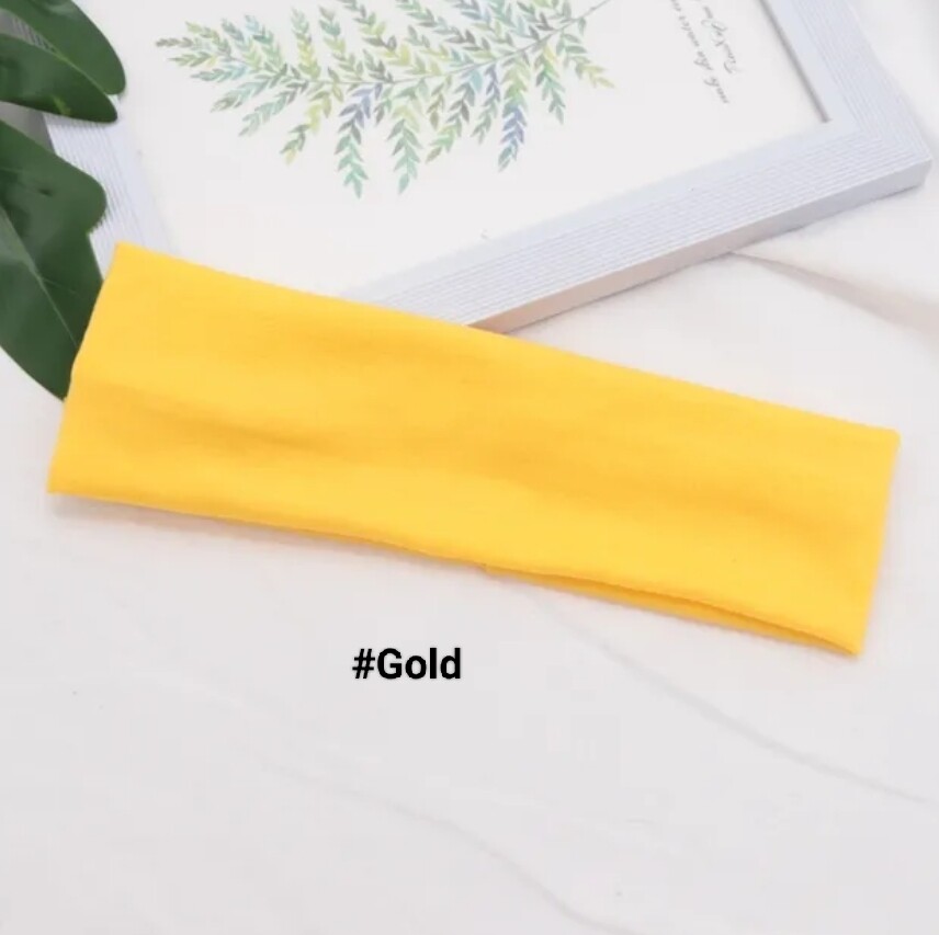 PLAIN COLOUR ELASTIC HEADBAND 