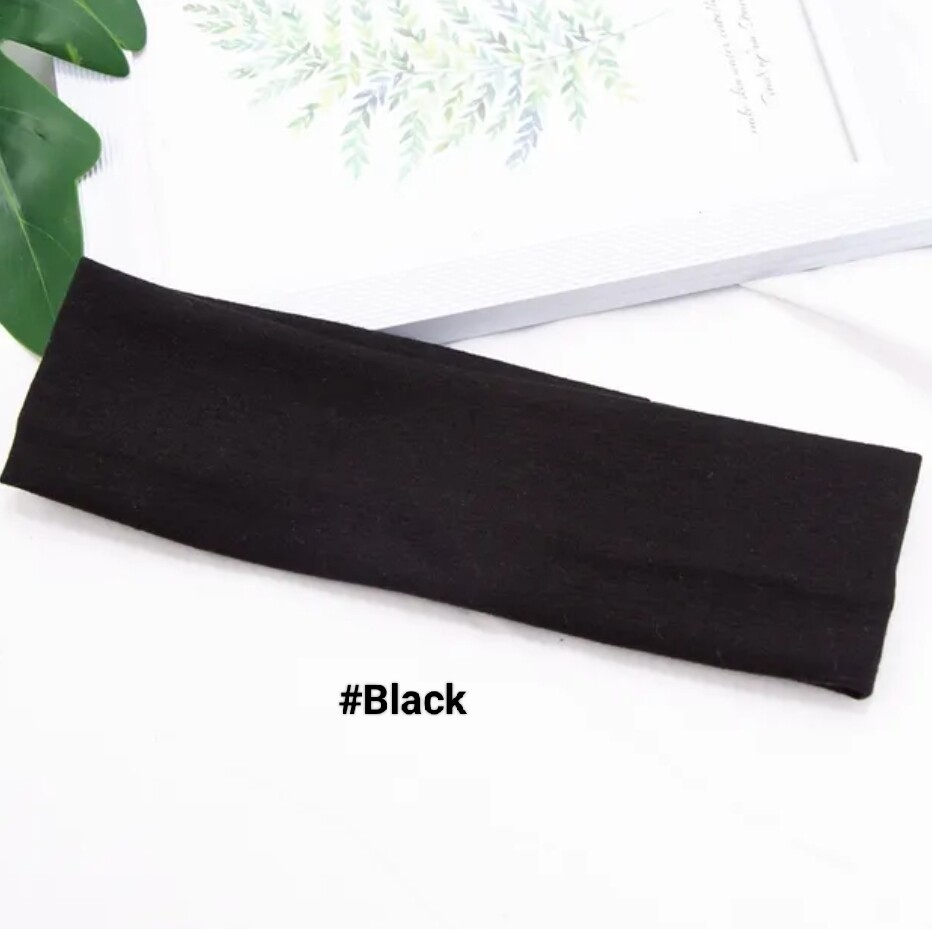 PLAIN COLOUR ELASTIC HEADBAND 