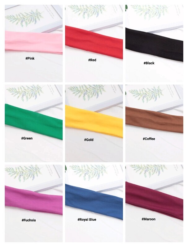 PLAIN COLOUR ELASTIC HEADBAND 