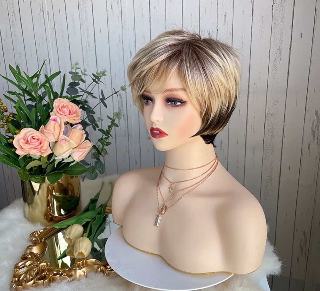 Pilly Wig | Blonde with Auburn and Dark Undertones Human Hair Blend