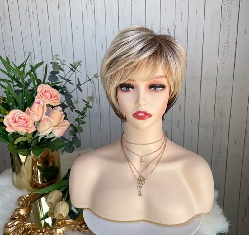 Pilly Wig | Blonde with Auburn and Dark Undertones Human Hair Blend