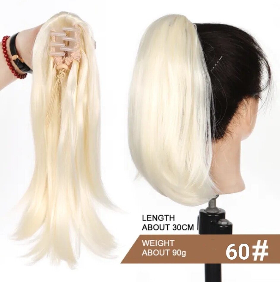 CLAW ON PONYTAIL EXTENSION STRAIGHT SYNTHETIC HAIR 8&quot;