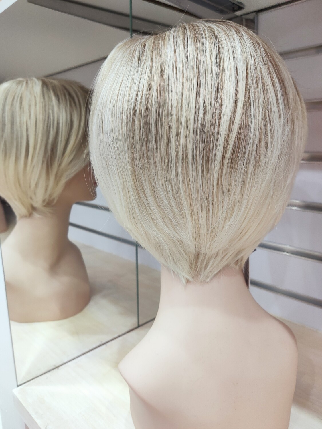 Evelyn Wig | Platinum Blonde Ombre Human Hair Blend