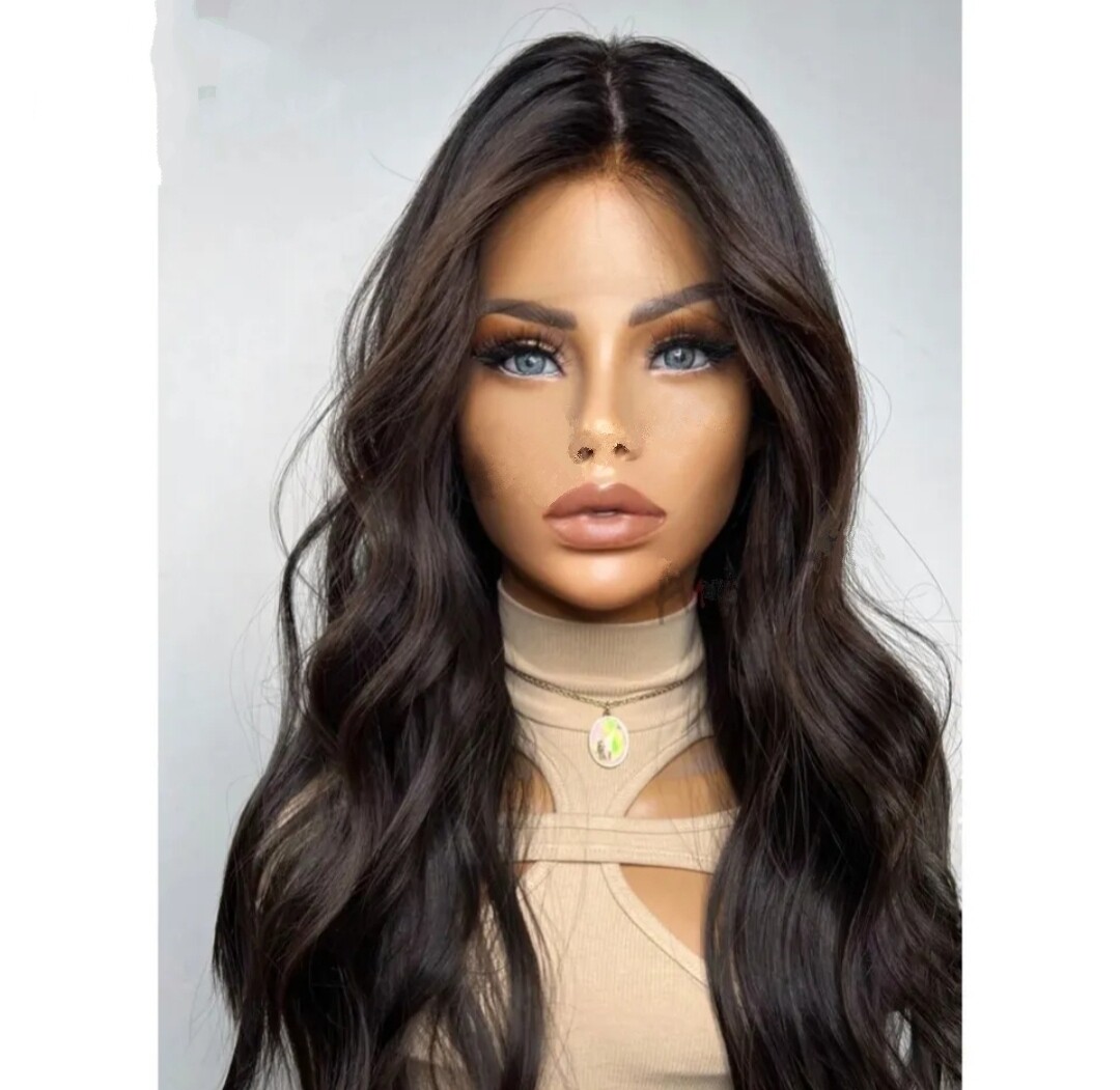 Mindy Wig | Dark Brown with Frontal Highlights Human Hair Lace Front