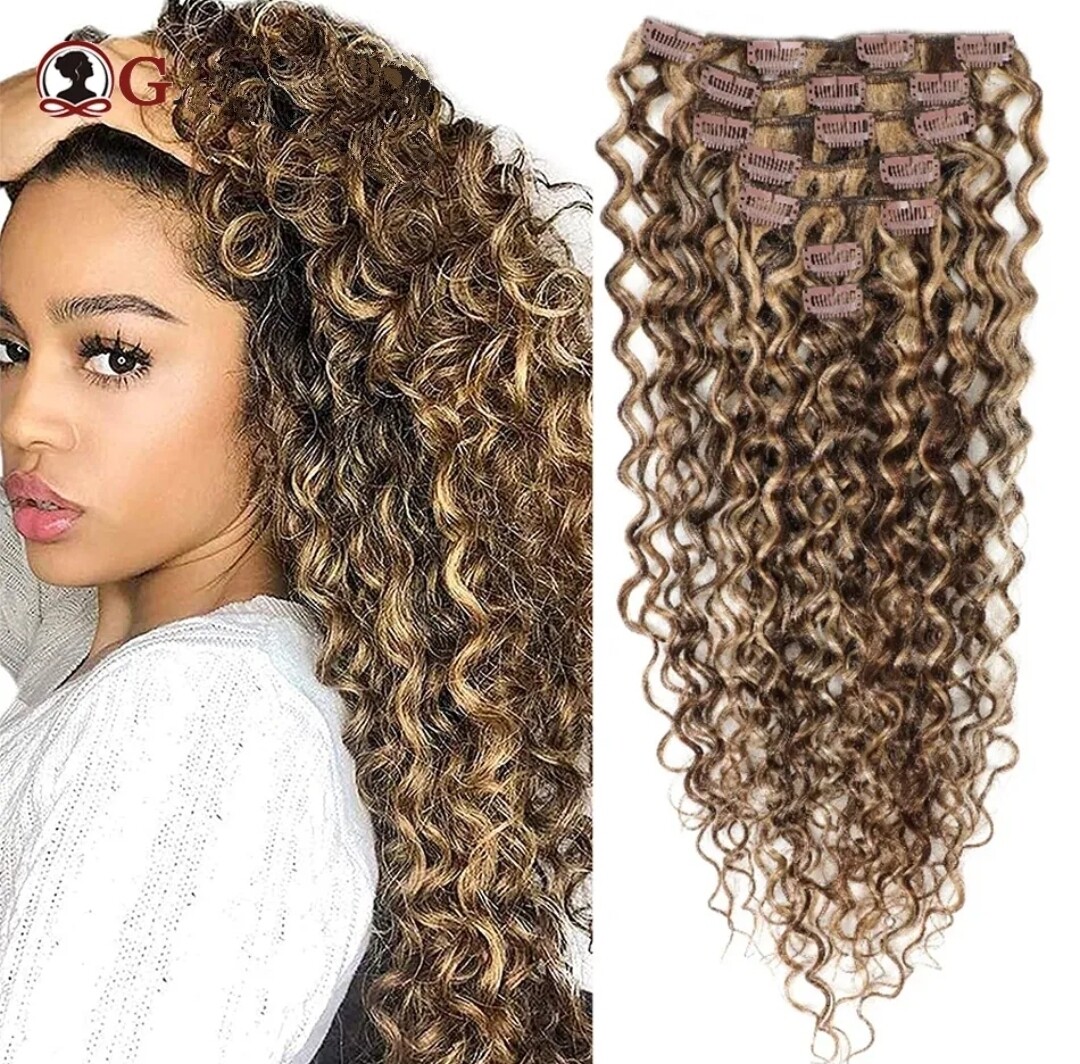 CLIP IN EXTENSION RUSSIAN HUMAN HAIR 14 INCH