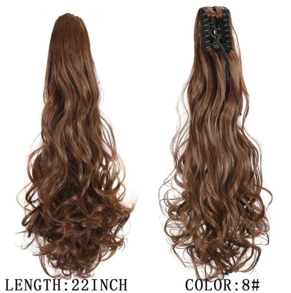 CLAW ON PONYTAIL EXTENSION BODY WAVE SYNTHETIC HAIR 26&quot;