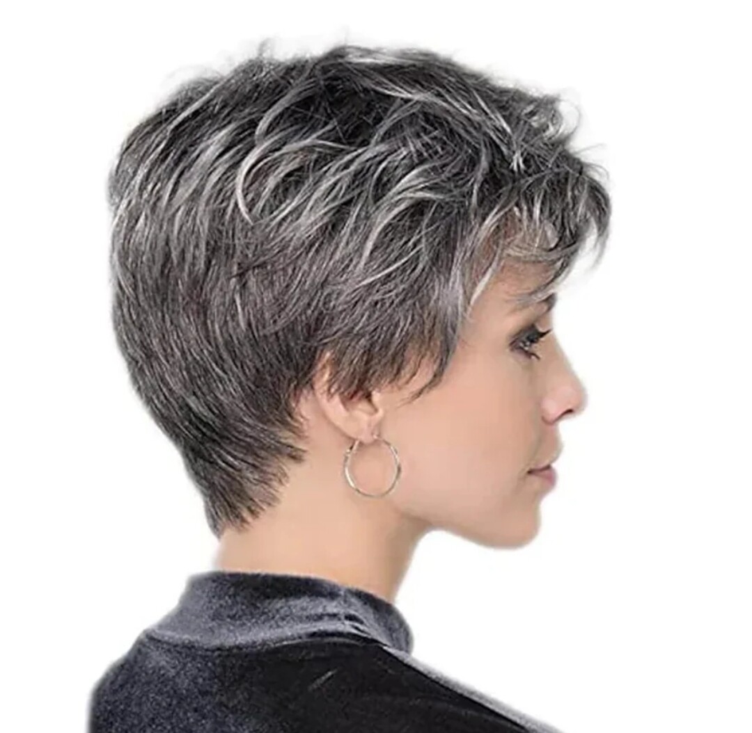 Lucille Wig | Salt and Pepper Human Hair Blend