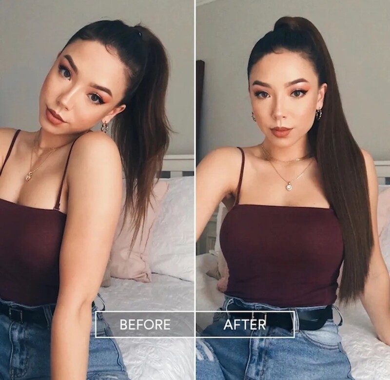 CLIP ON PONYTAIL EXTENSION STRAIGHT SYNTHETIC HAIR 34&quot;