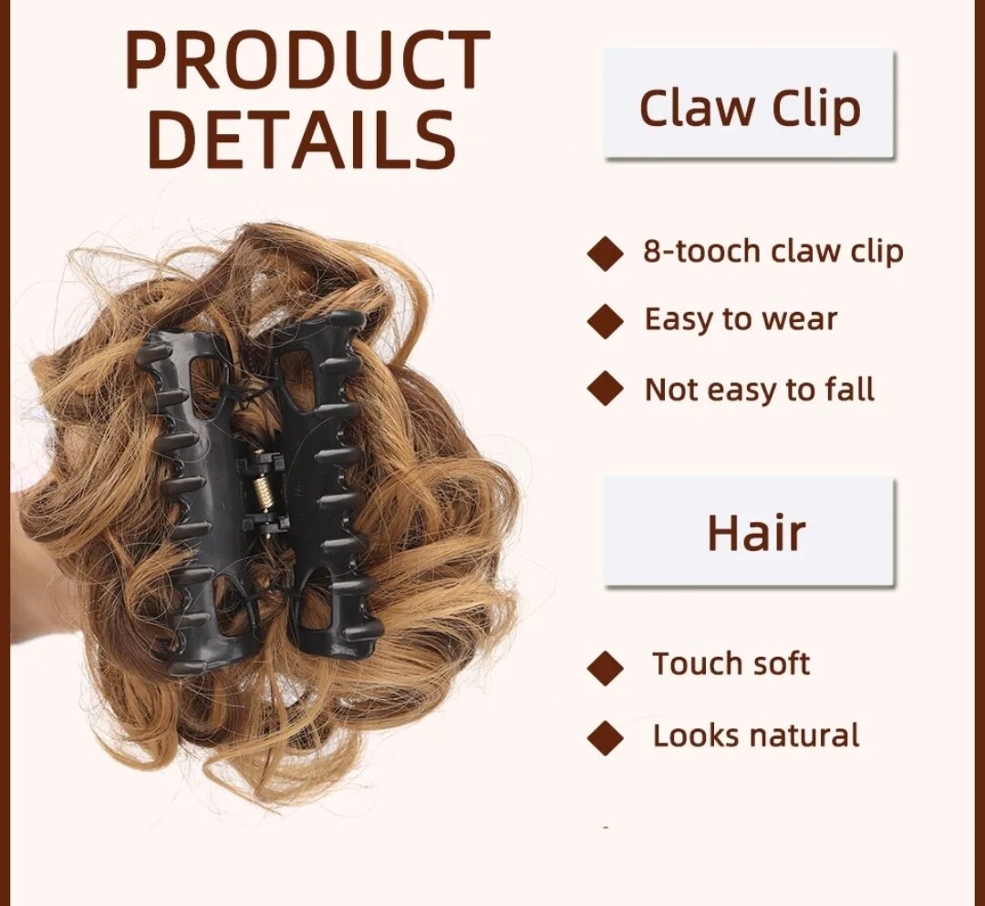 CLAW ON SYNTHETIC HAIR MESSY BUN