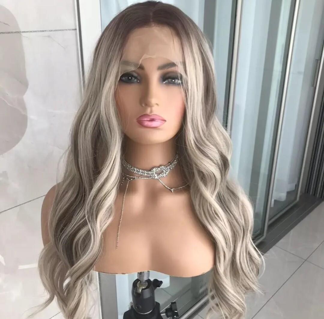 Teagan Wig | Ash Blonde Foiled Free Part Lace Front