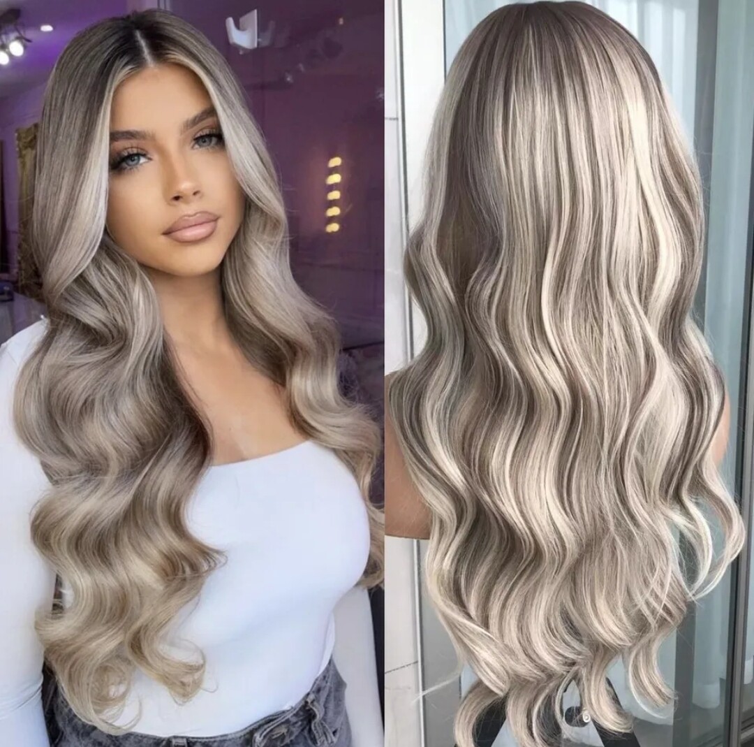 Teagan Wig | Ash Blonde Foiled Free Part Lace Front