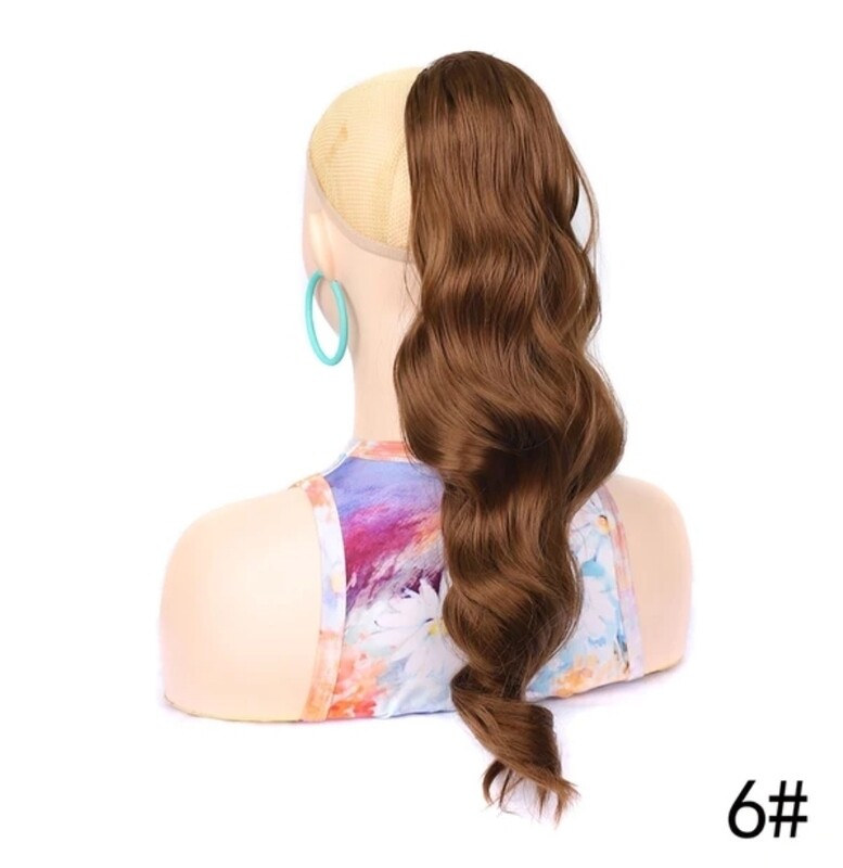 DRAWSTRING PONYTAIL EXTENSION WAVY SYNTHETIC HAIR 26&quot;