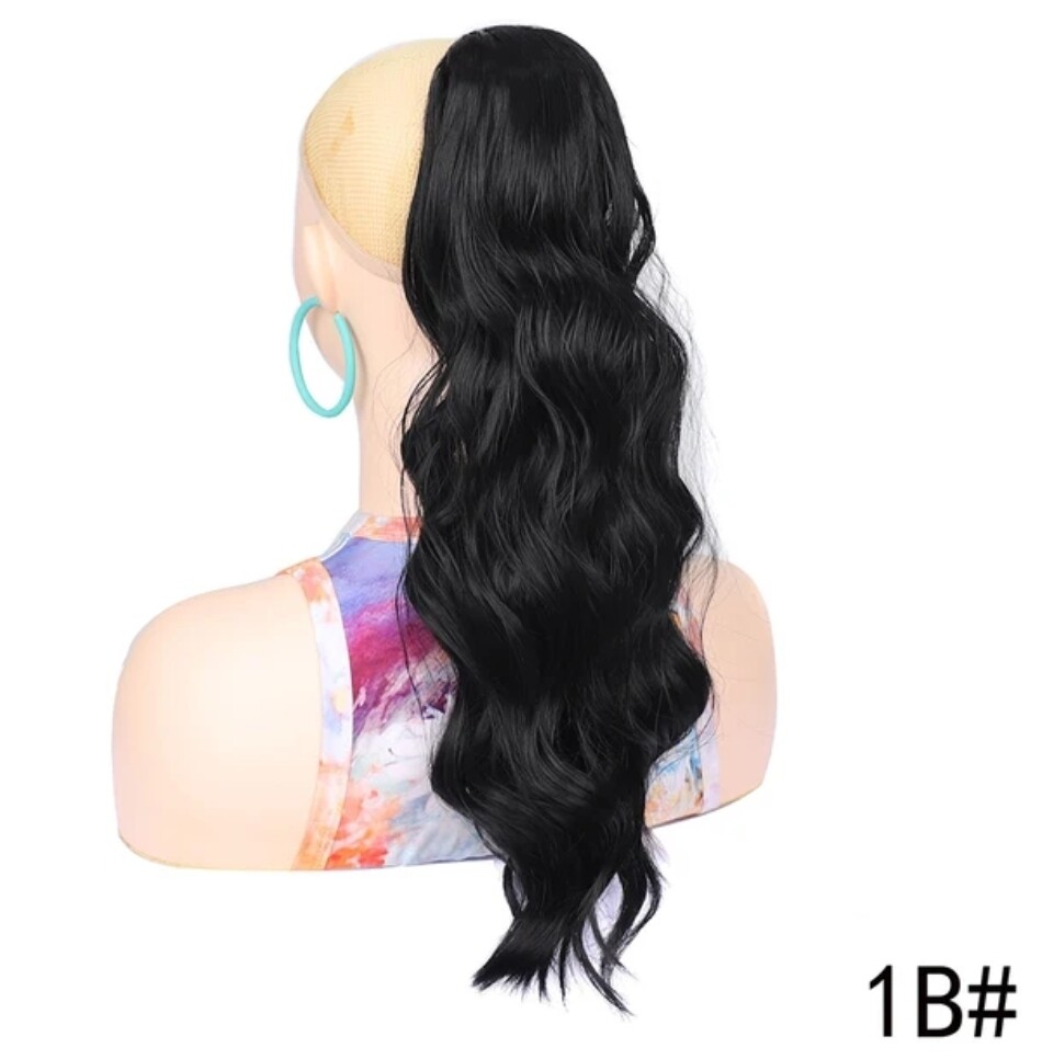 DRAWSTRING PONYTAIL EXTENSION WAVY SYNTHETIC HAIR 26&quot;