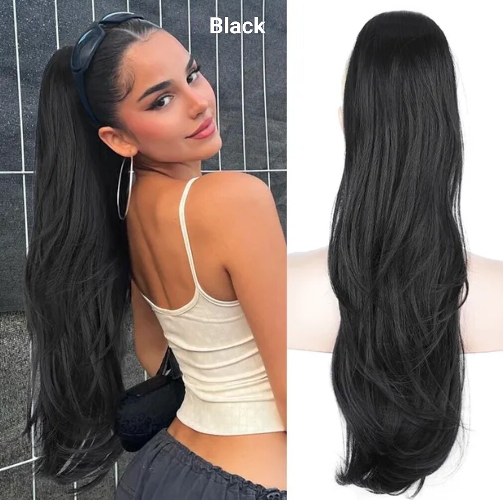 DRAWSTRING PONYTAIL EXTENSION STRAIGHT SYNTHETIC HAIR 26&quot;