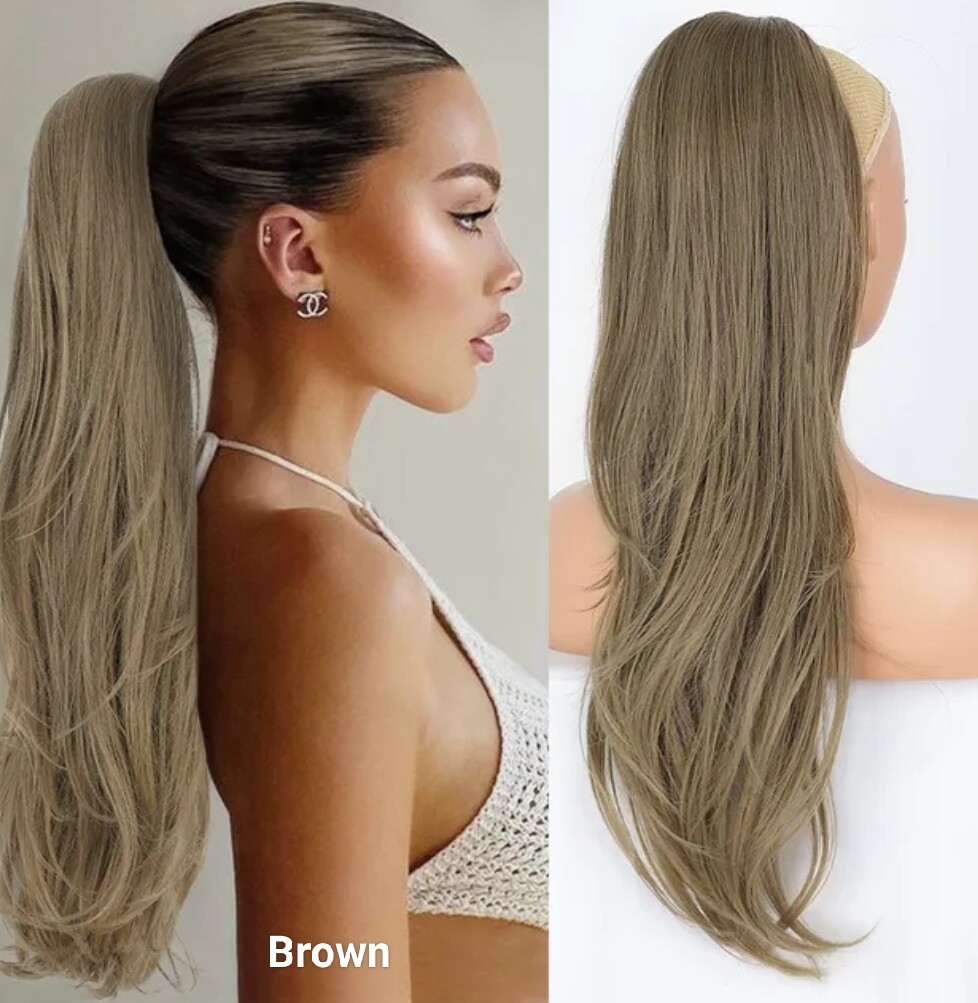 DRAWSTRING PONYTAIL EXTENSION STRAIGHT SYNTHETIC HAIR 26&quot;
