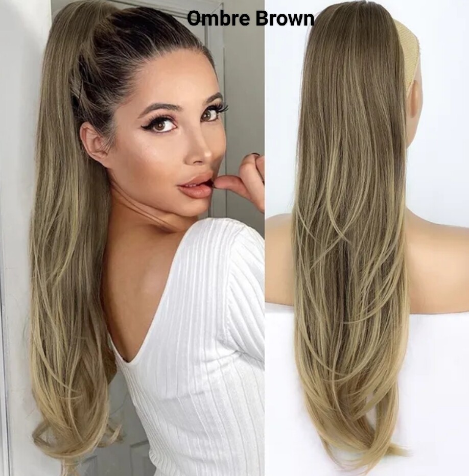 DRAWSTRING PONYTAIL EXTENSION STRAIGHT SYNTHETIC HAIR 26&quot;