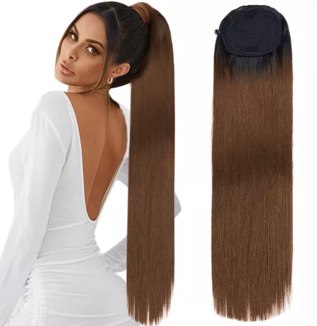 DRAWSTRING PONYTAIL EXTENSION STRAIGHT SYNTHETIC HAIR 30"