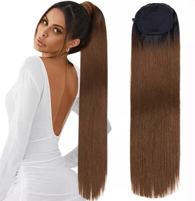 DRAWSTRING PONYTAIL EXTENSION STRAIGHT SYNTHETIC HAIR 30&quot;