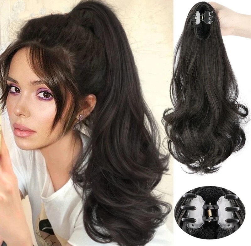 CLAW ON PONYTAIL EXTENSION BODY WAVE SYNTHETIC HAIR 26&quot;