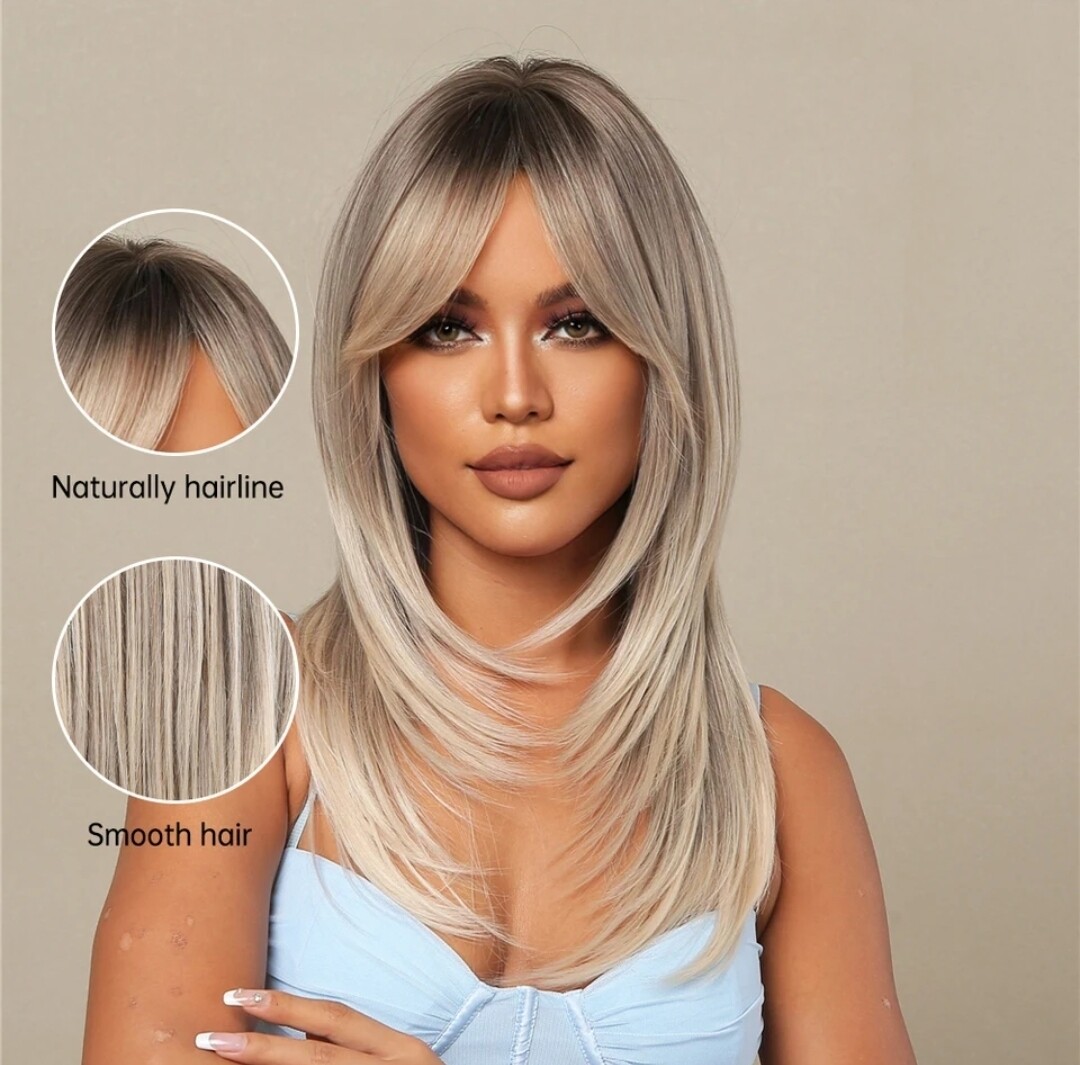 Luzy Wig | Ash Blonde Layered Balayage