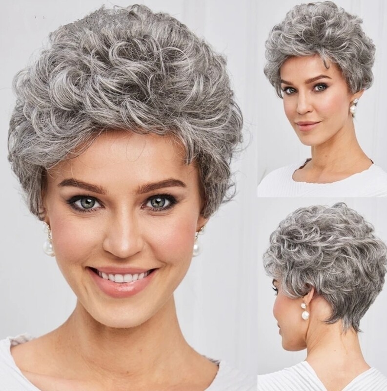 Lucinda Wig | Silver Grey 50% Human Hair Blend 