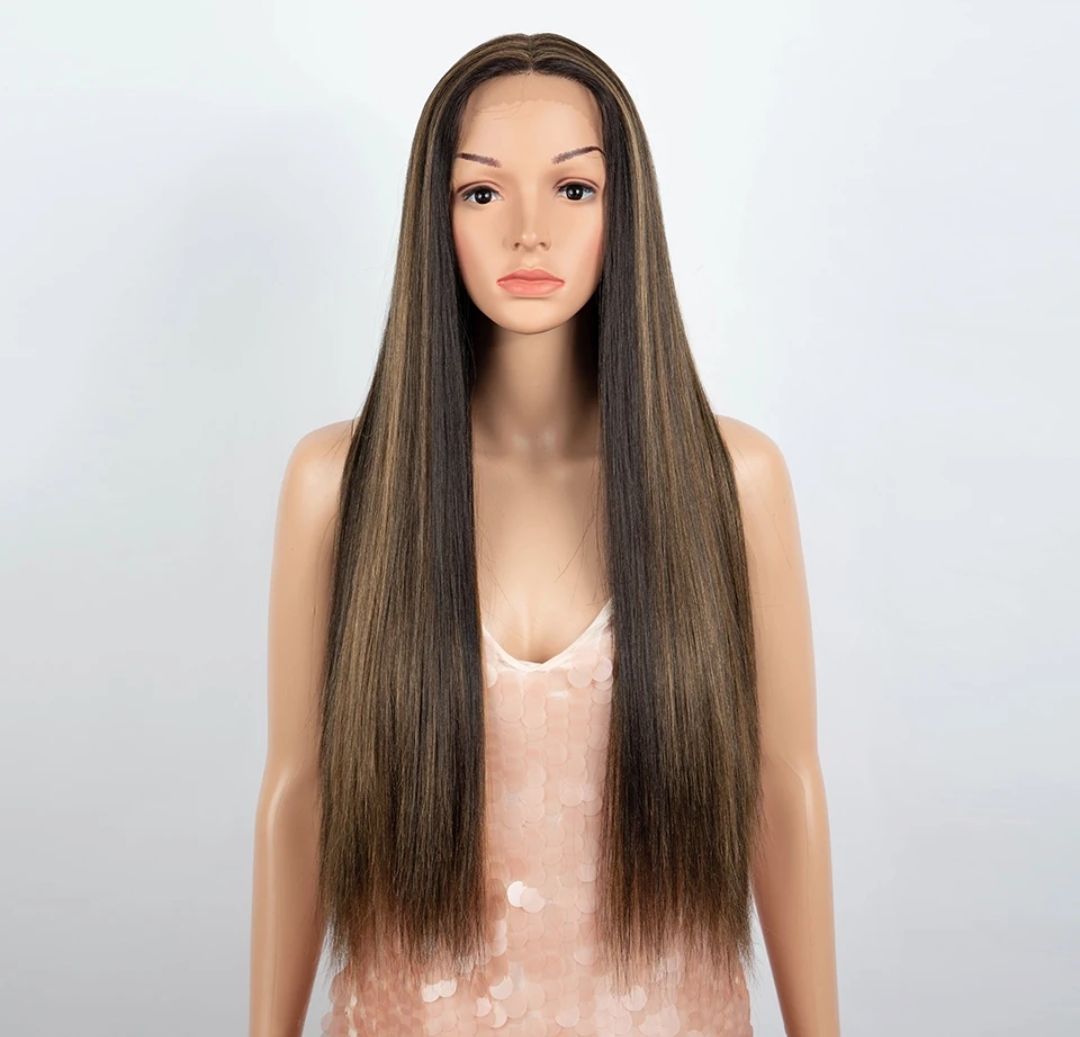 Ayla Wig | Dark Brown Highlights Lace Front 