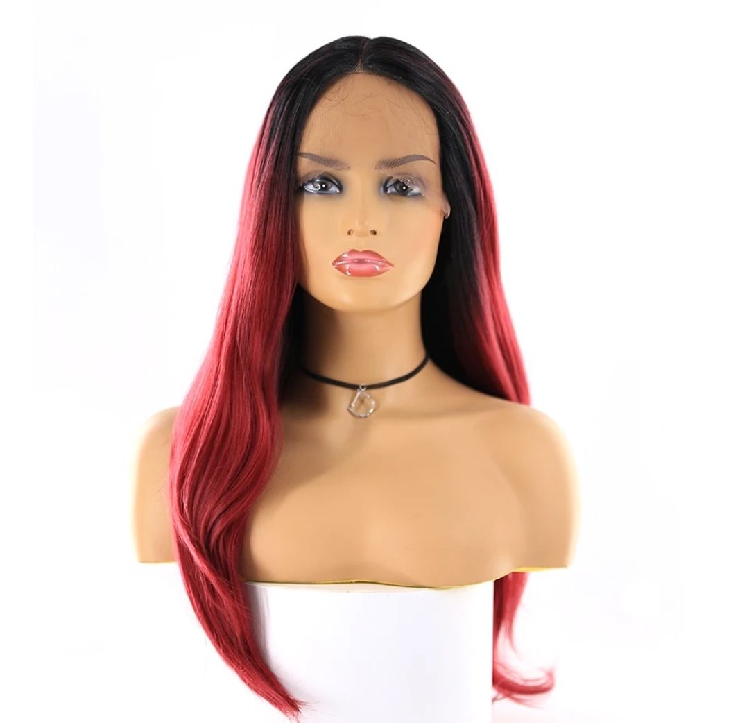 Amanda Wig | Wine Red Ombre Lace Front