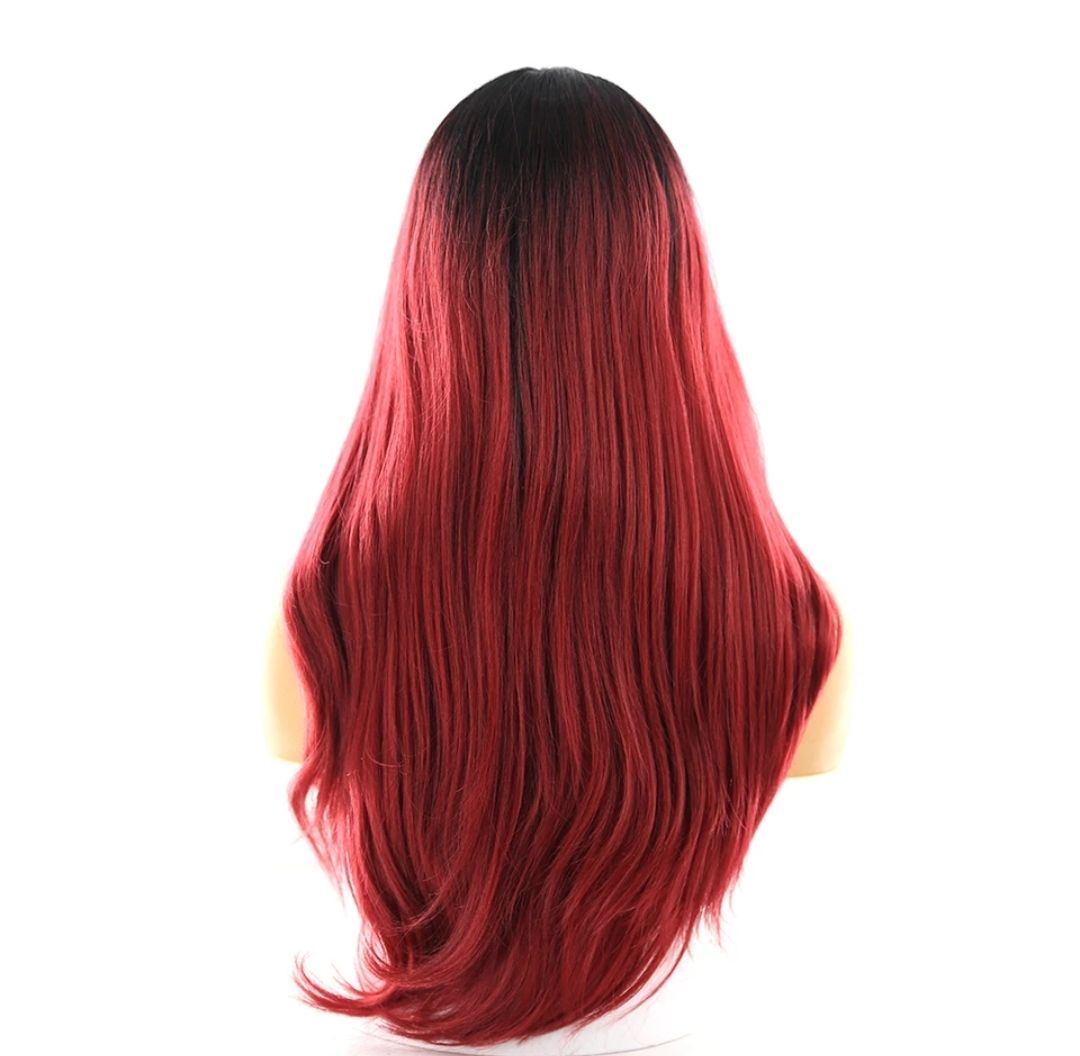 Amanda Wig | Wine Red Ombre Lace Front