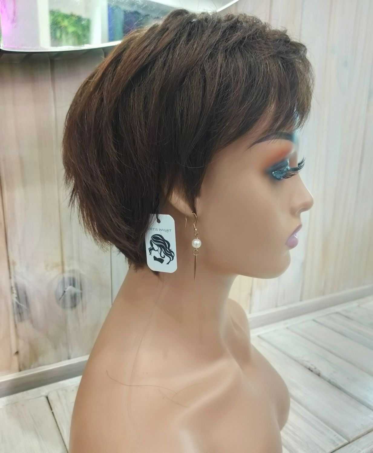 Krystelle Wig | Medium Brown Human Hair Blend 