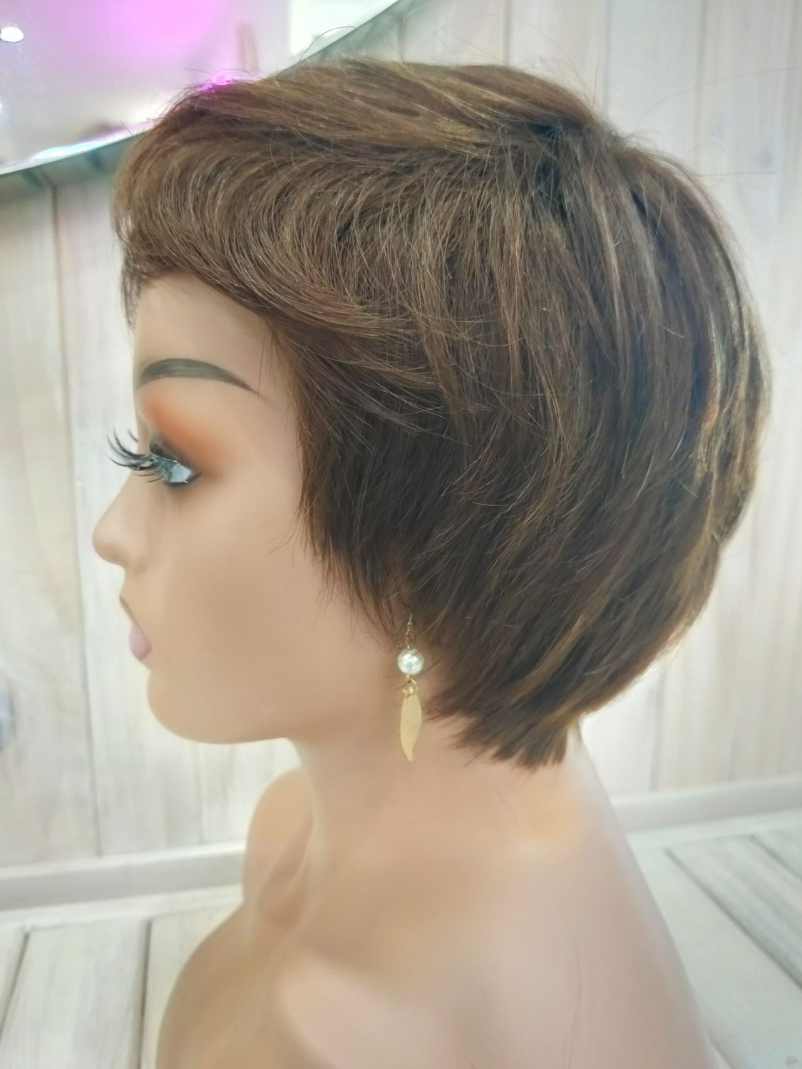Krystelle Wig | Medium Brown Human Hair Blend 