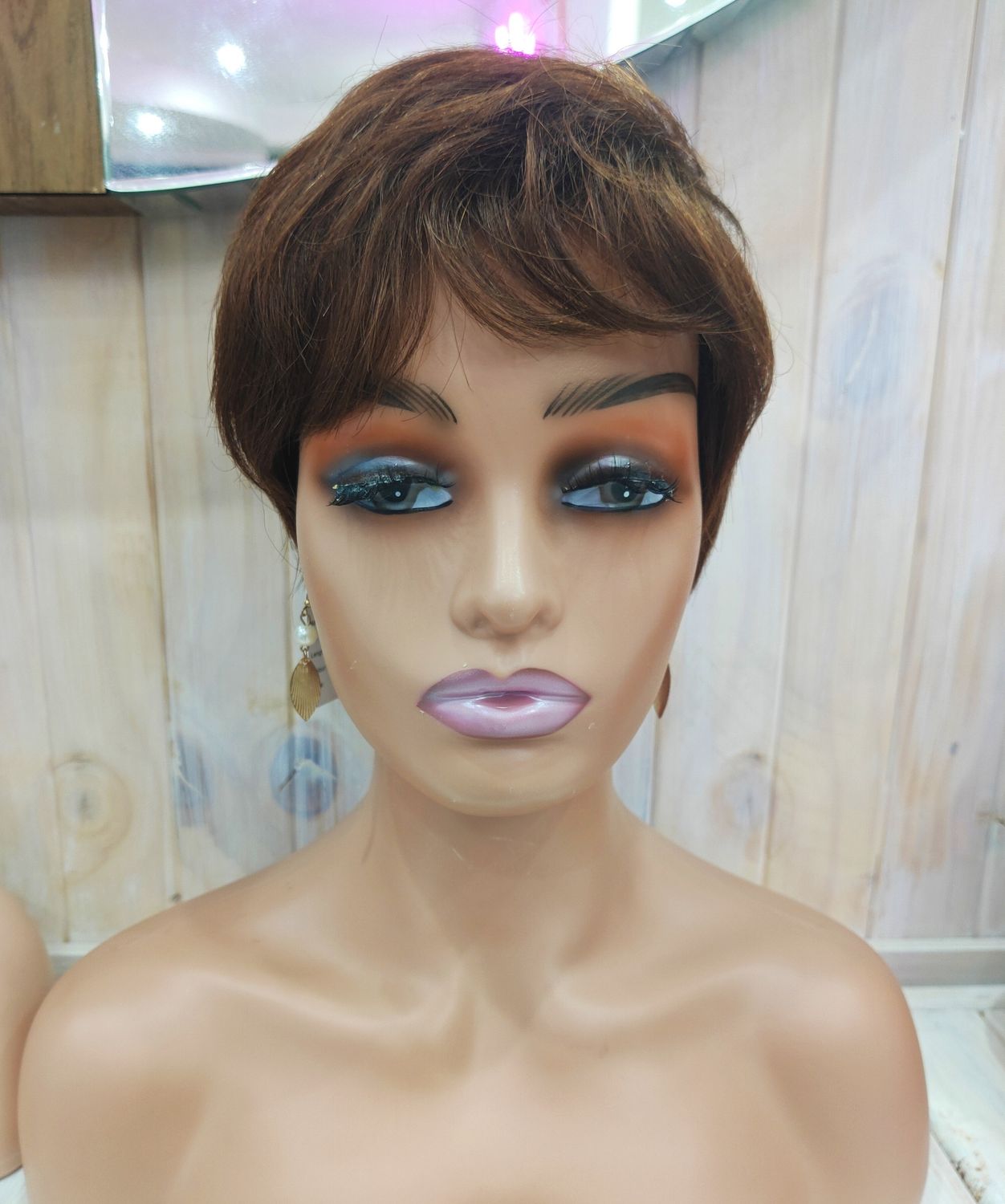 Krystelle Wig | Medium Brown Human Hair Blend 