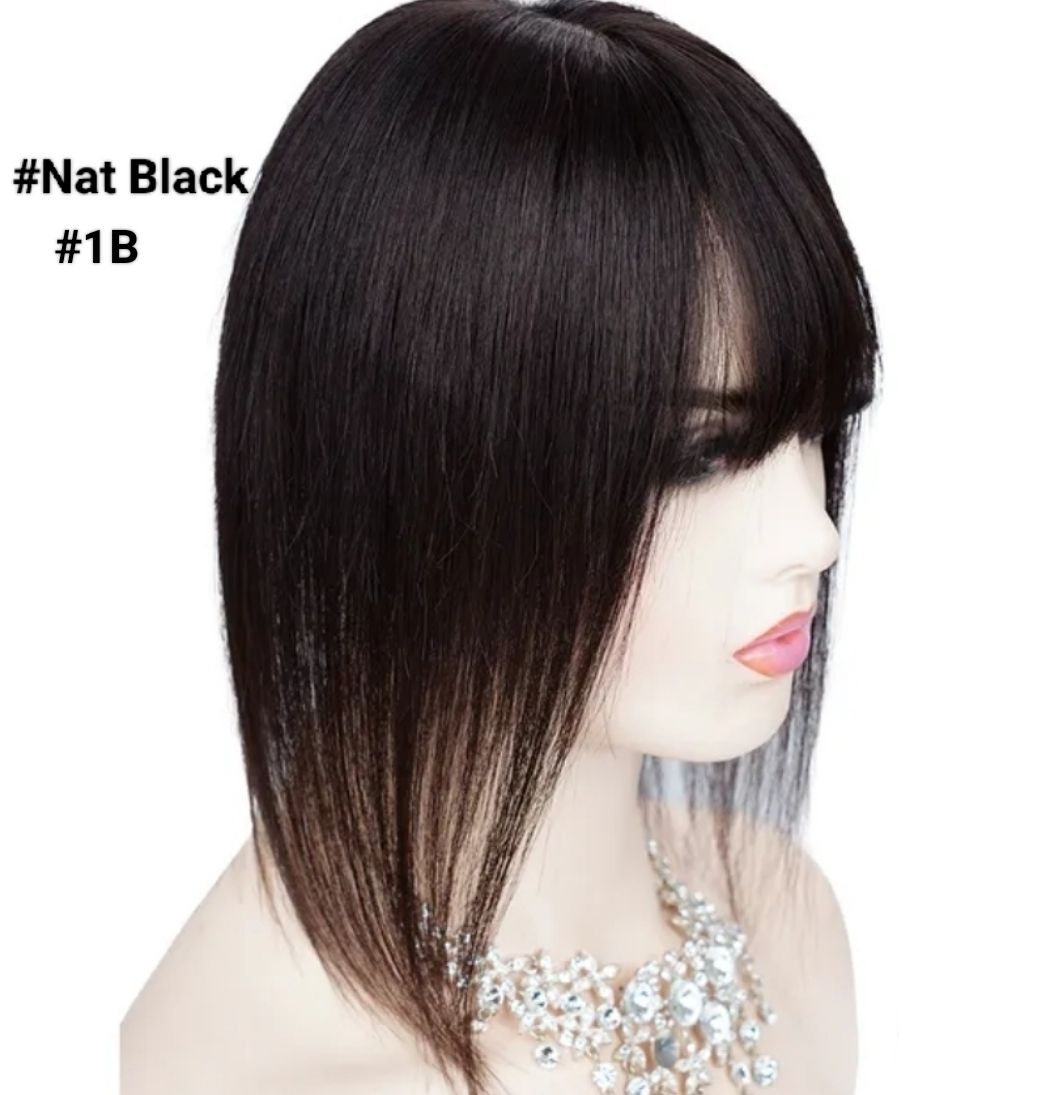 HUMAN HAIR TOPPER Fringe | Silk Base 13x14cm