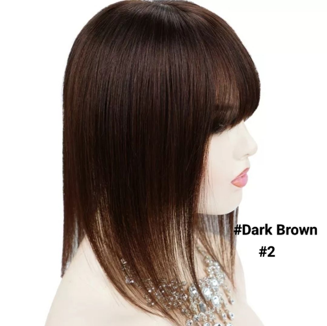 HUMAN HAIR TOPPER Fringe | Silk Base 13x14cm