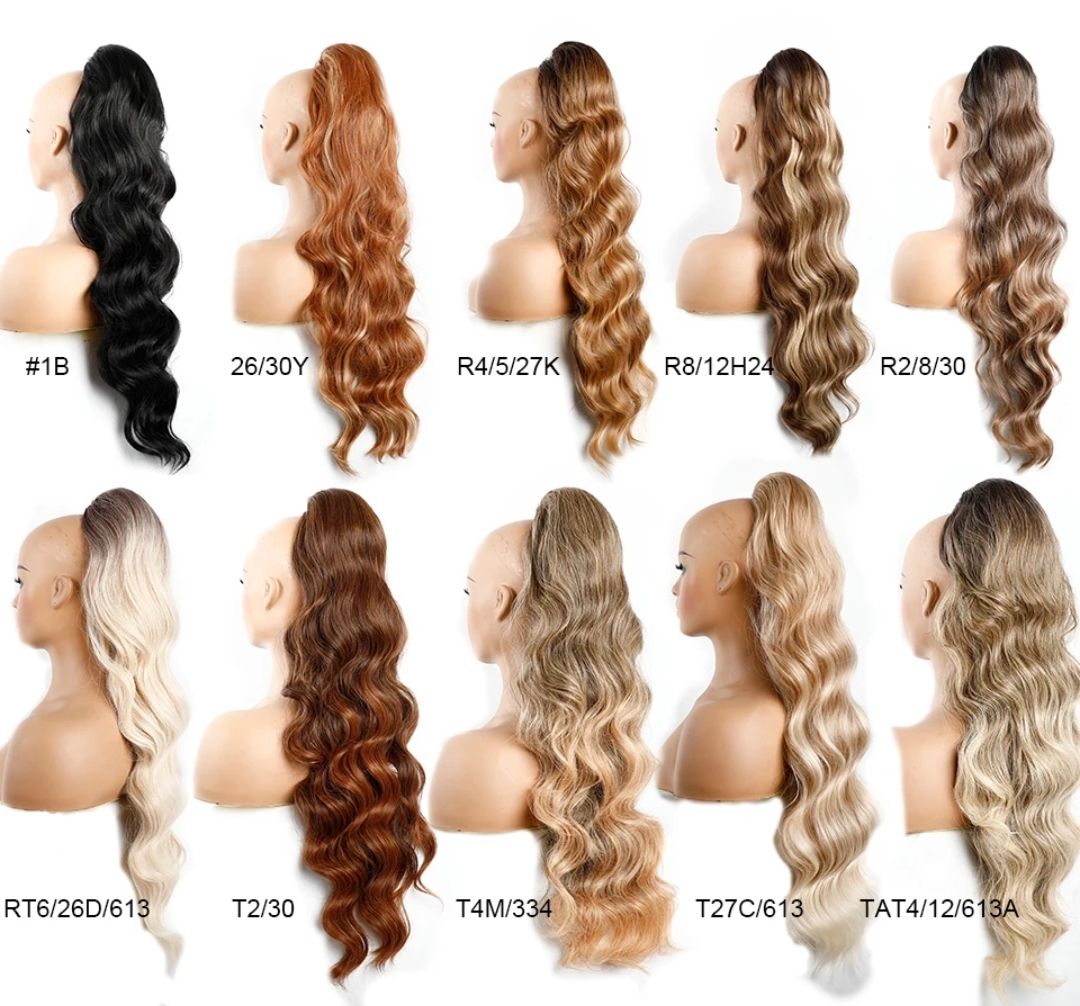 DRAWSTRING PONYTAIL EXTENSION WAVY SYNTHETIC HAIR 30&quot;