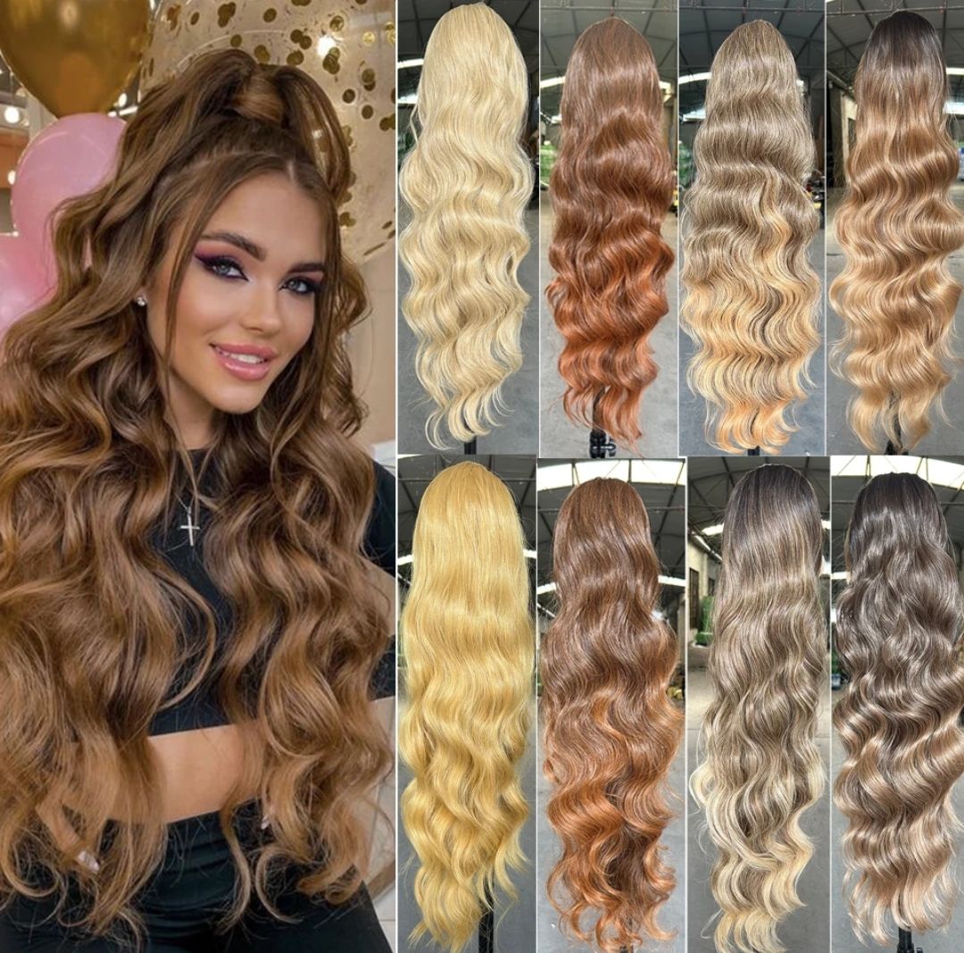 DRAWSTRING PONYTAIL EXTENSION WAVY SYNTHETIC HAIR 30&quot;