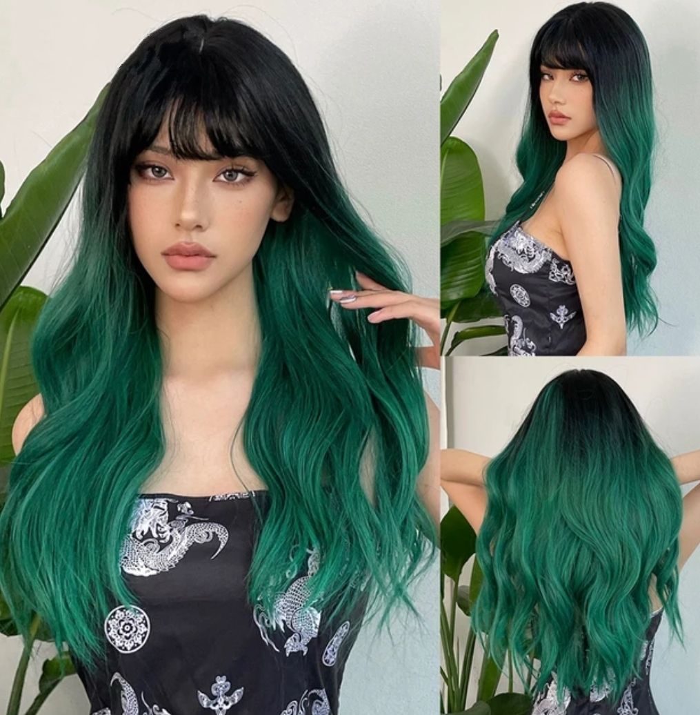 Cosplay Wig | Bright Green Balayage 