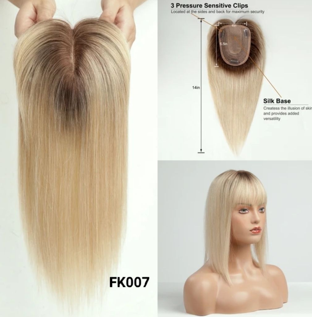 HUMAN HAIR TOPPER Fringe | Silk Base 11x12cm