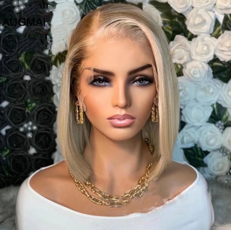 Debbie Wig | Ash Blonde with Highlights Human Hair Lace Front