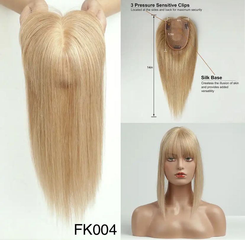 HUMAN HAIR TOPPER Fringe | Silk Base 11x12cm