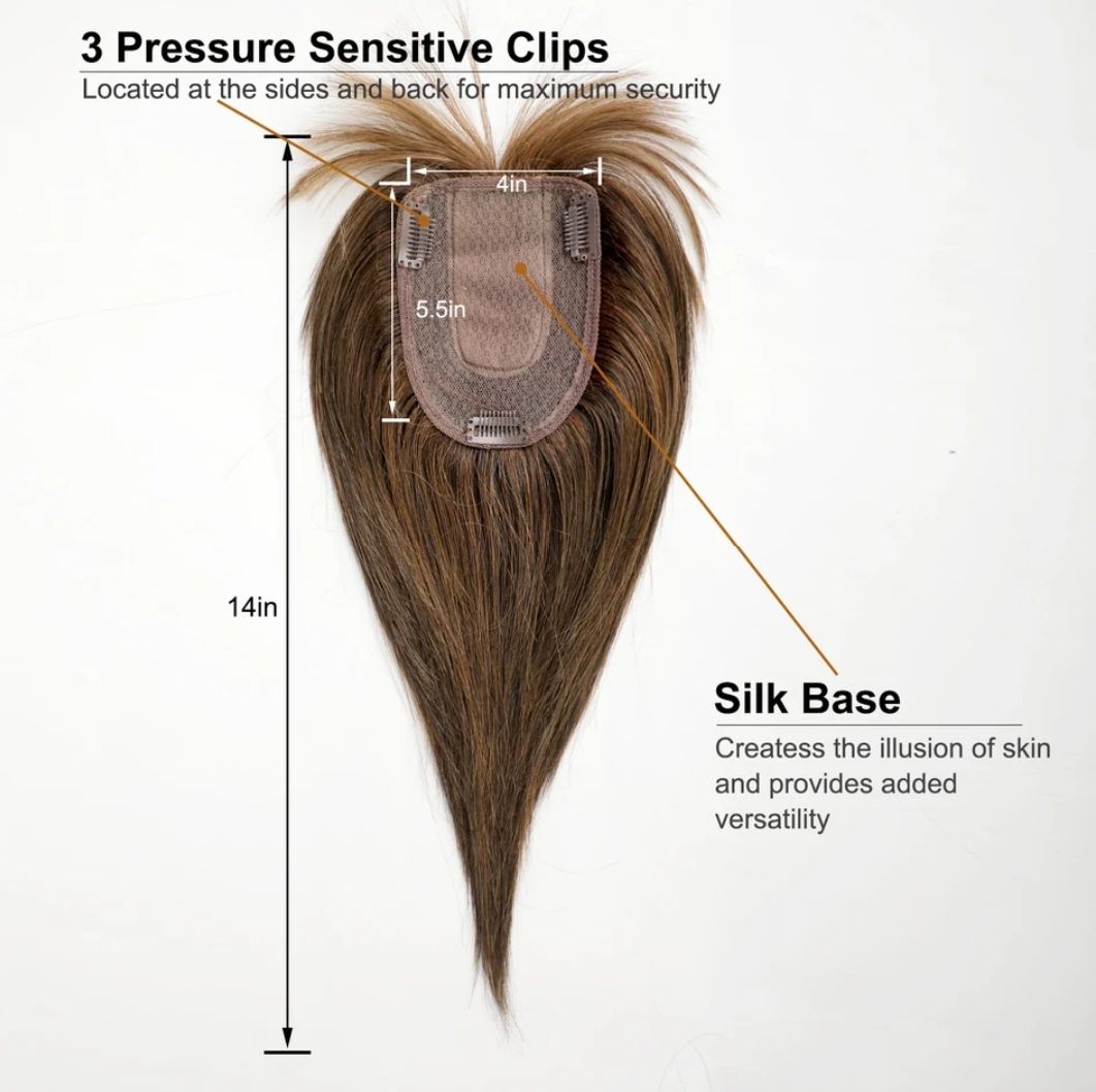 HUMAN HAIR TOPPER Fringe | Silk Base 11x12cm
