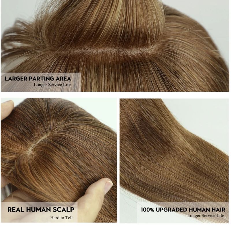 HUMAN HAIR TOPPER Fringe | Silk Base 11x12cm