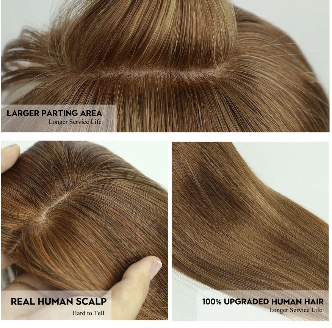 HUMAN HAIR TOPPER Fringe | Silk Base 11x12cm