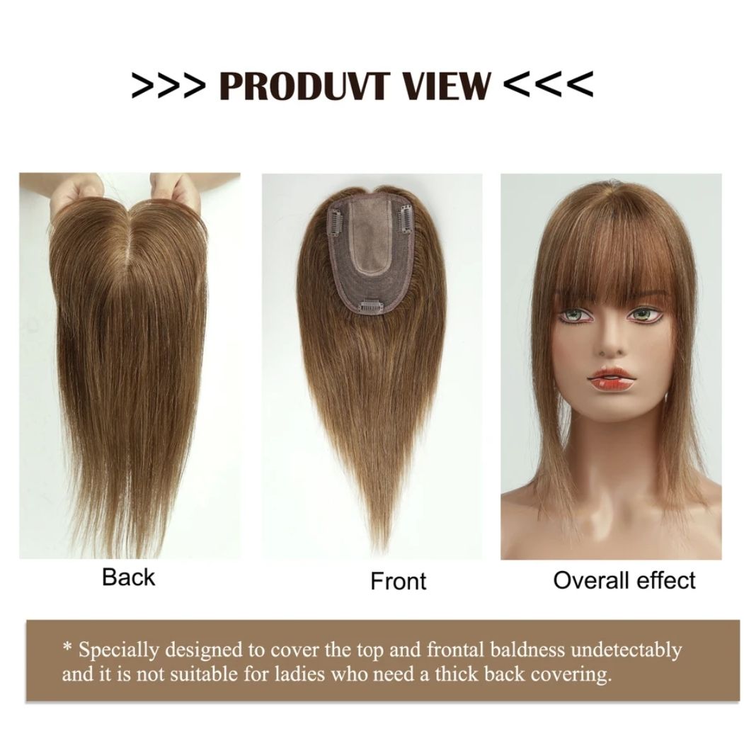 HUMAN HAIR TOPPER Fringe | Silk Base 11x12cm
