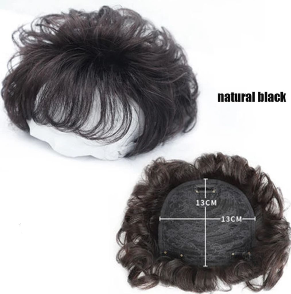 HUMAN HAIR TOPPER Fringe | PU Base 12x12cm