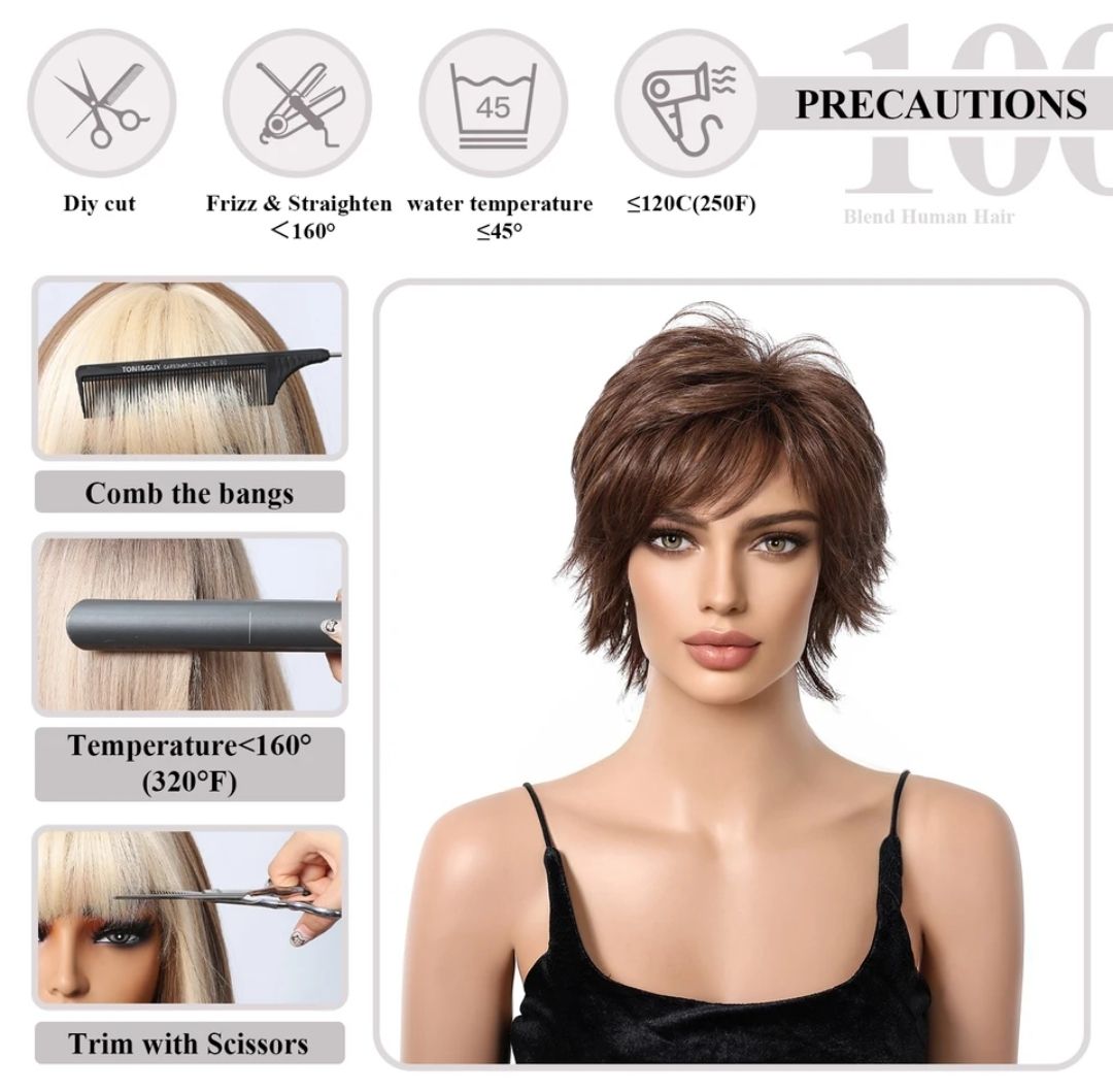 Alexandra Wig | Dark Brown Human Hair 50% Blend