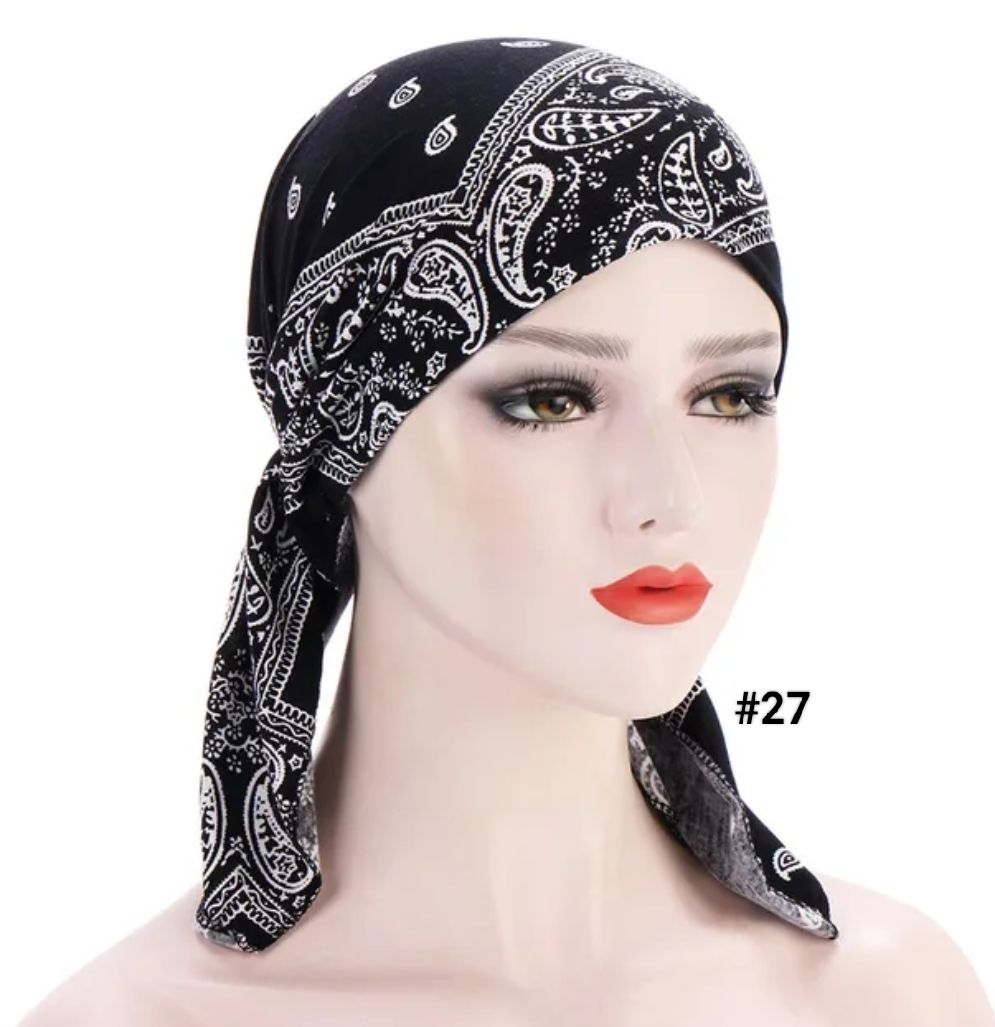 TIE BACK PRINTED TURBAN
