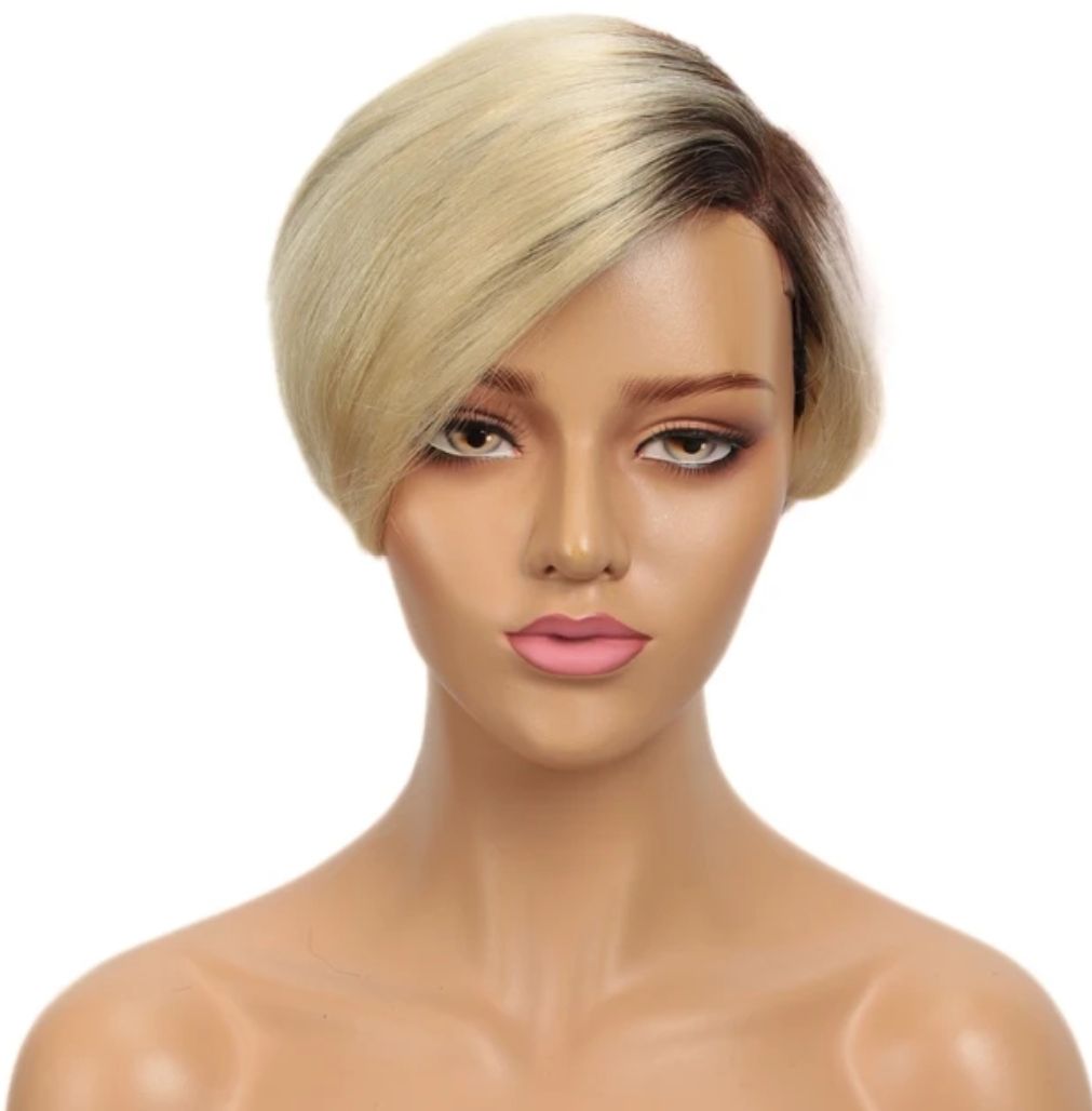 Amelia Wig | Bleach Blonde Ombre Human Hair Lace Front