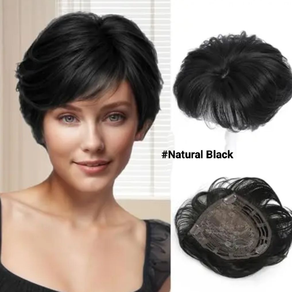 HUMAN HAIR TOPPER Fringe | PU Base 12x12cm