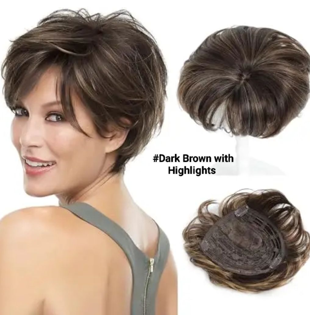 HUMAN HAIR TOPPER Fringe | PU Base 12x12cm